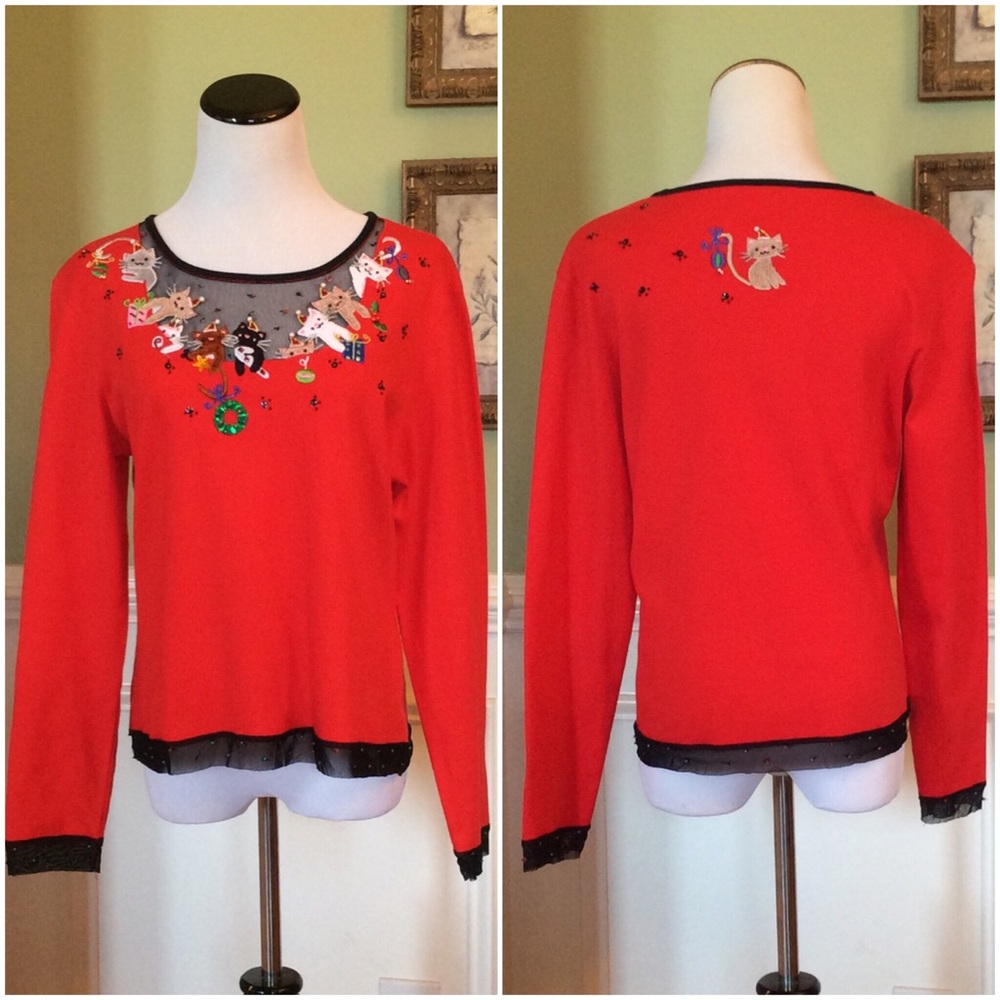 Kitty Cat Christmas Top